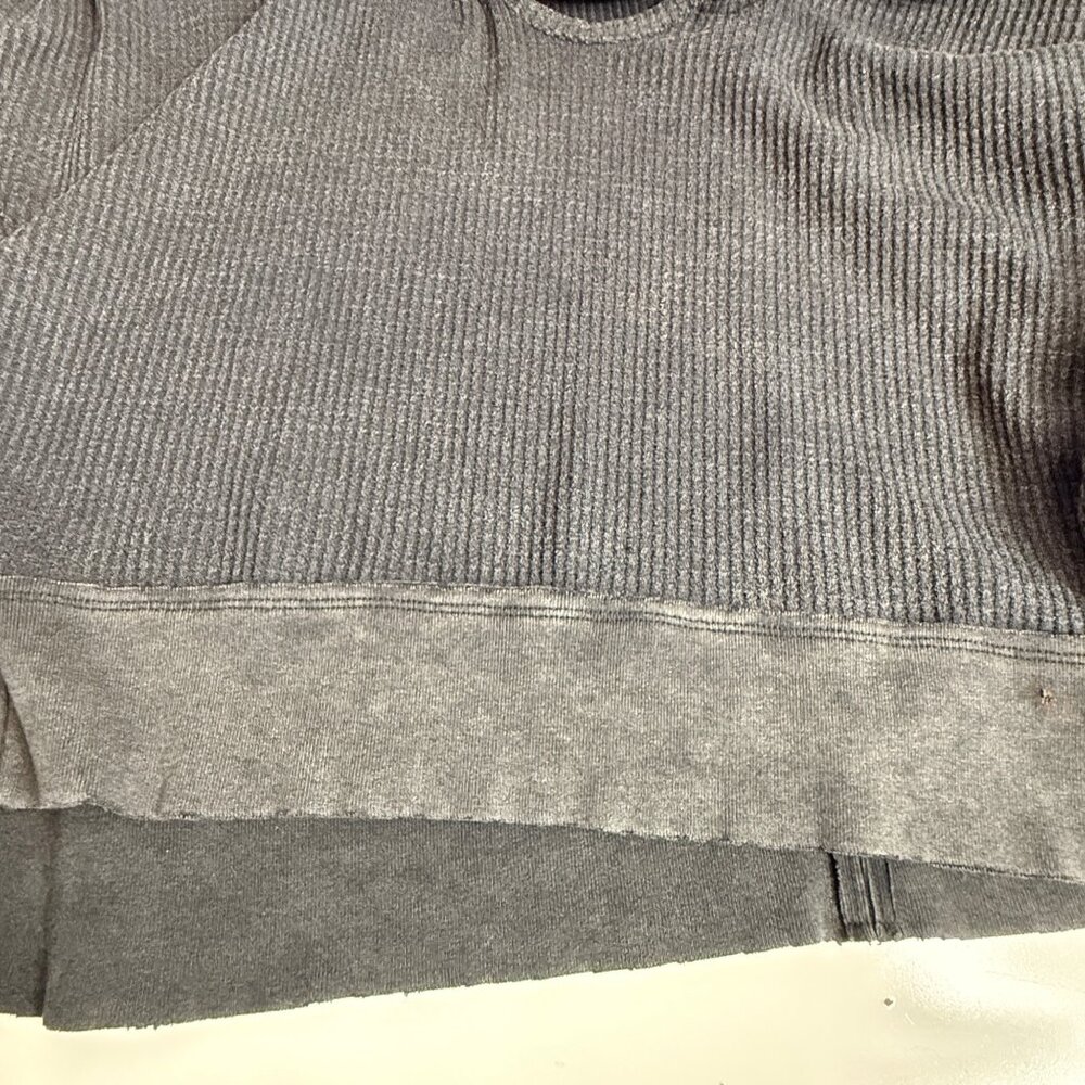We The Free Buttercup Waffle Knit Pullover Womens S Black Cotton Blend V Neck - Picture 10 of 14